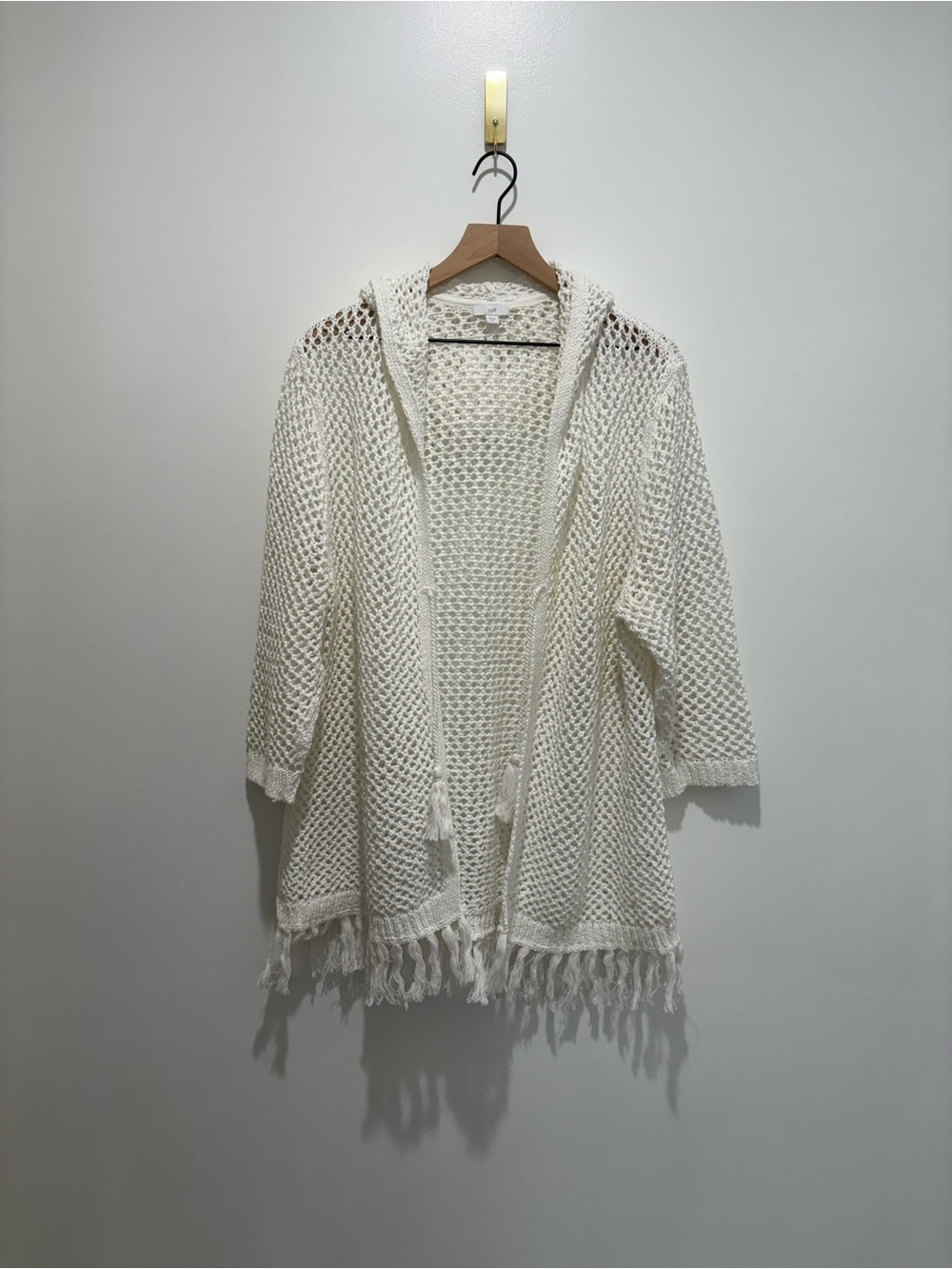 J.Jill Open Weave Hooded Cardigan - Picture 2 of 7